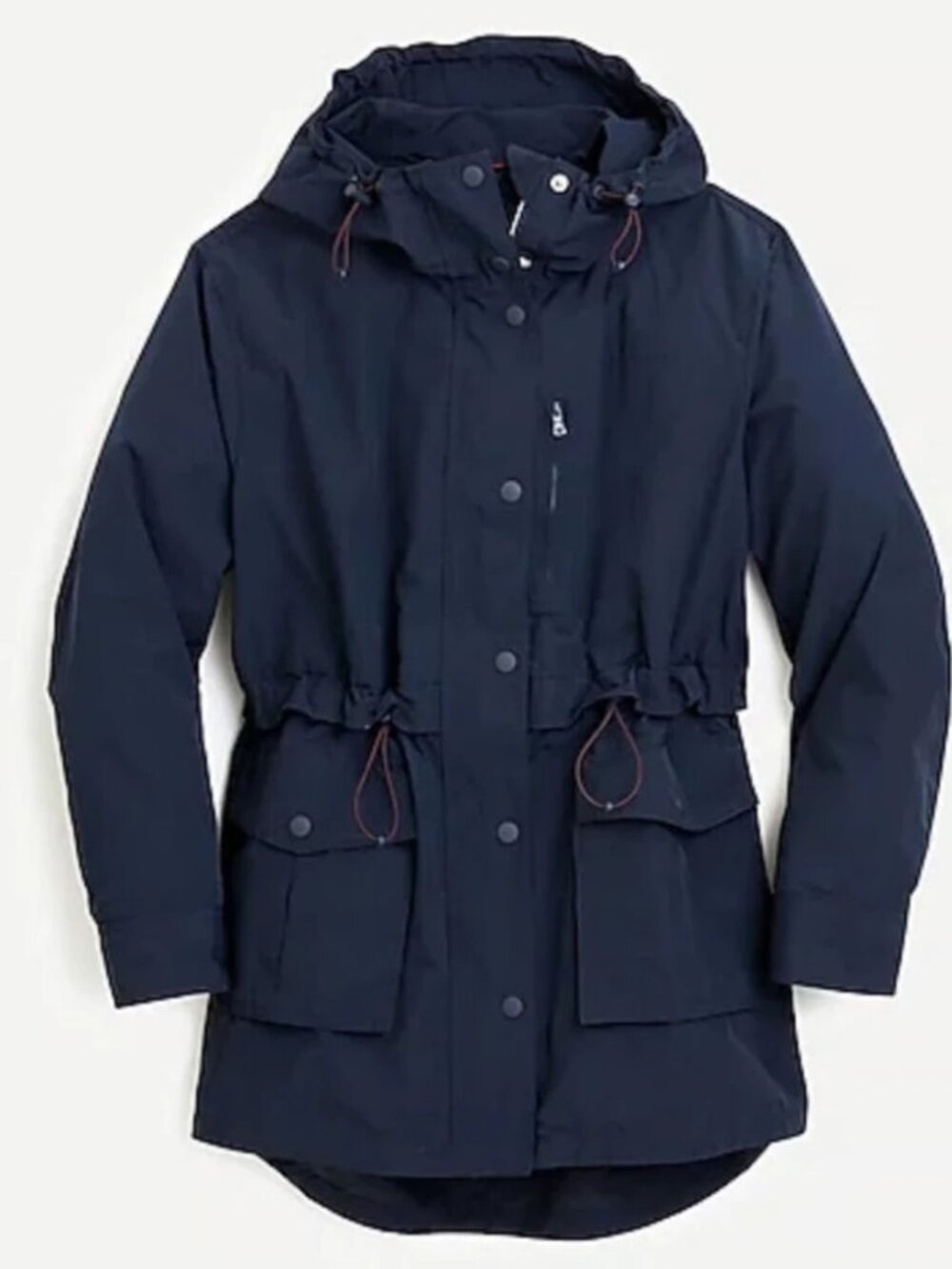 J. Crew Perfect Lightweight Rain Jacket Blue H8701 Pockets